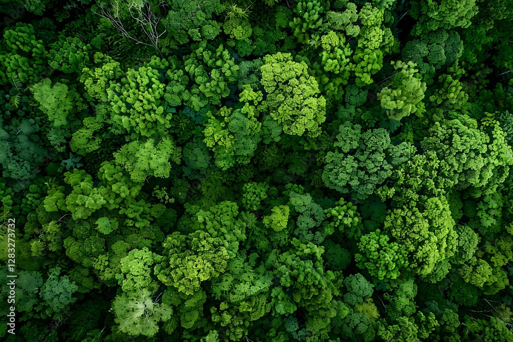 Aerial View of Lush Green Forest Canopy Overhead in Natural Habitat Aerial View of Lush Green Forest Canopy Overhead in Natural Habitat