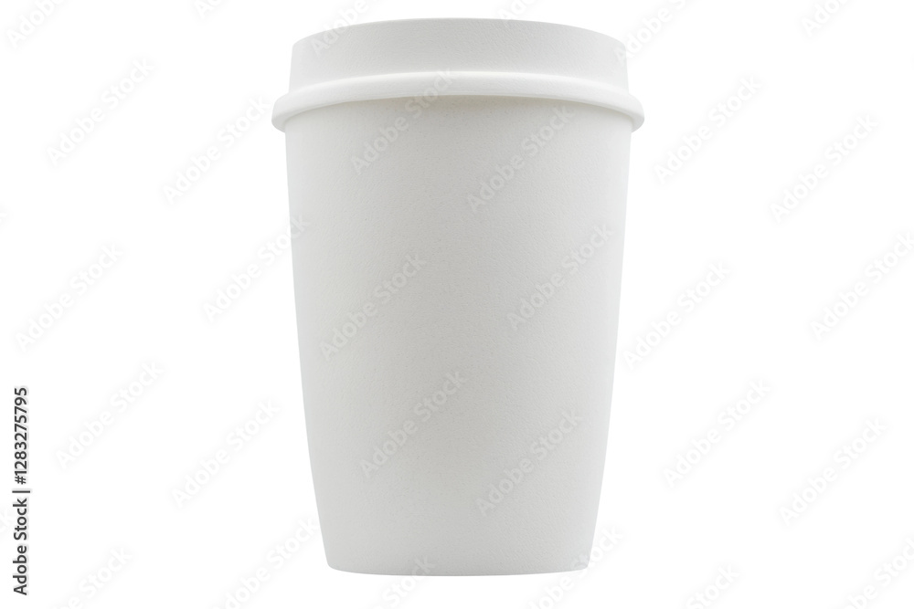 Empty white cup ready for beverage or food, cut out Empty white cup ready for beverage or food, cut out