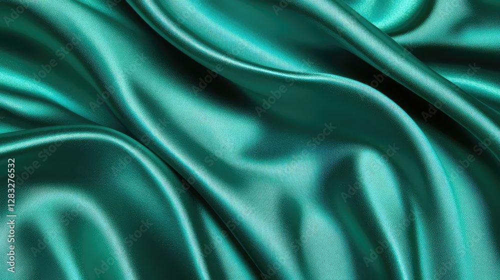 Obraz premium Smooth emerald background with a subtle metallic shimmer, providing a luxurious and modern appeal. No text, no people.