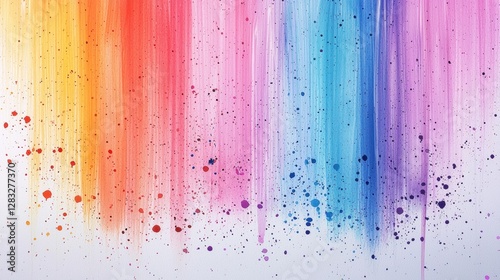 Vibrant watercolor drip art with colorful splashes photo