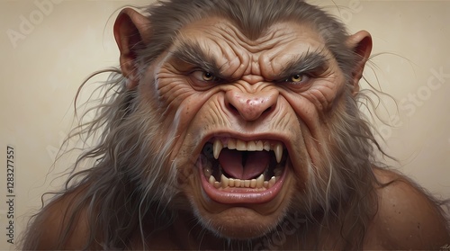 A monster with a big mouth and sharp teeth