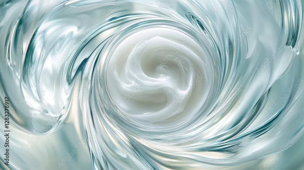 Top view of a luxury anti-aging face cream with rich swirls in an elegant glass jar. No text, no people. Top view of a luxury anti-aging face cream with rich swirls in an elegant glass jar. No text, no people.
