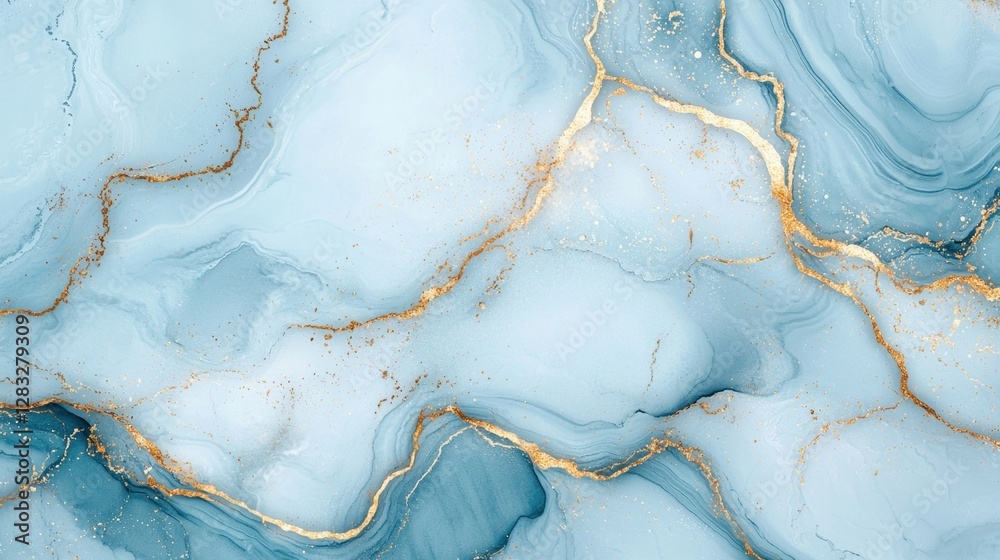Naklejka premium Elegant blue and gold abstract marble texture