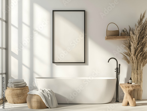 Modern Sunlit Bathroom Mockup