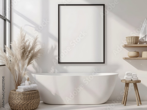 Modern Sunlit Bathroom Mockup
