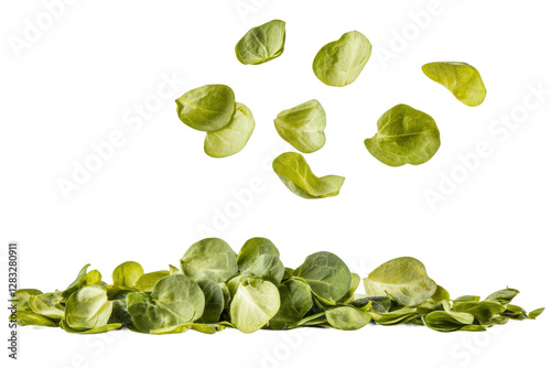 Wallpaper Mural Falling green confetti creating a vibrant display, cut out Torontodigital.ca