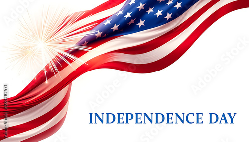 American Flag Waving on Independence Day