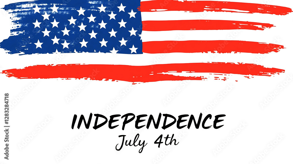 Brushstroke US Flag Design for Independence Day Brushstroke US Flag Design for Independence Day