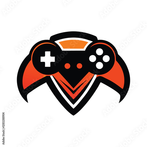 game controller logo design concept vector art and illustration