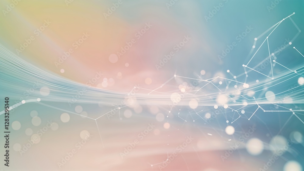 Abstract Tech Background with Geometric Connections and Pastel Colors Soft and Dreamy Abstract Tech Background with Geometric Connections and Pastel Colors Soft and Dreamy