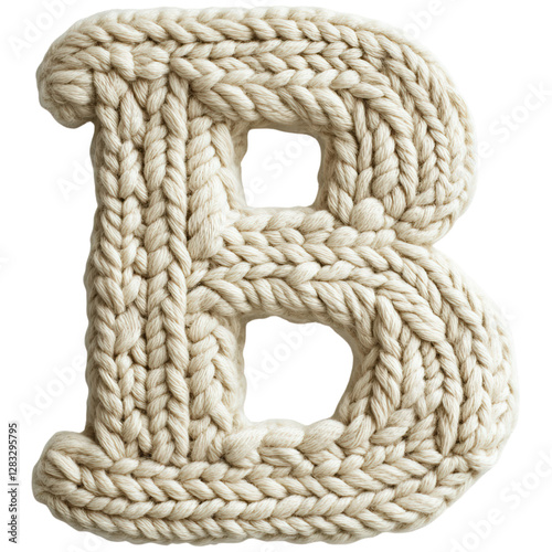 A chunky, knitted letter 