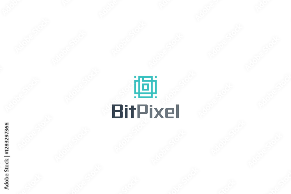 Obraz premium Letter b creative technological modern pixel logo