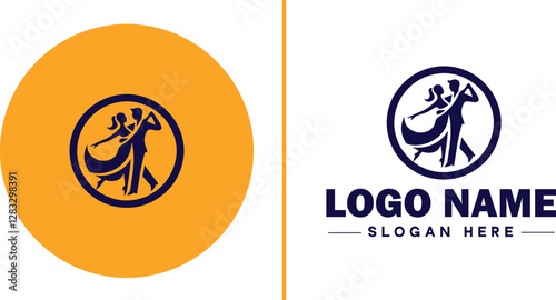 Salsa Dance Studio icon Latin dance academy Salsa school Tropical dance studio flat logo sign symbol editable vector