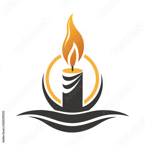 candle logo design concept vector art and illustration