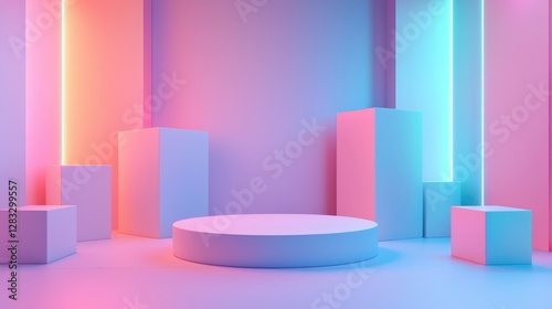 Minimalistic Pastel Background with Soft Lighting and Structure