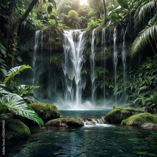 waterfall in the jungle
