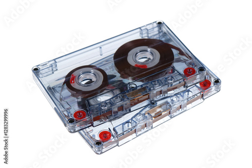 Retro audio cassettes isolated on white background