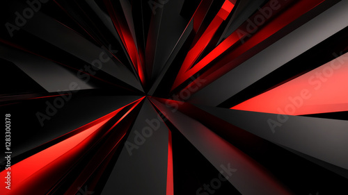A black and red background with red lines