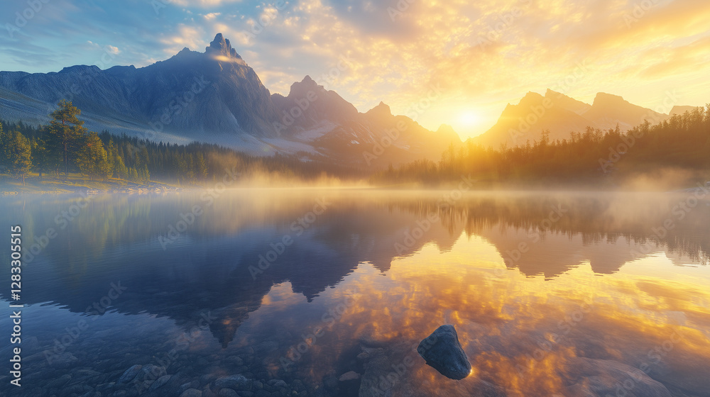 Fototapeta premium sunrise in the mountains