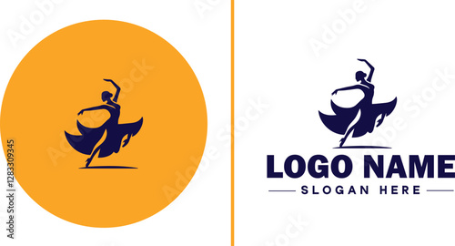 Salsa Dance Studio icon Latin dance academy Salsa school Tropical dance studio flat logo sign symbol editable vector