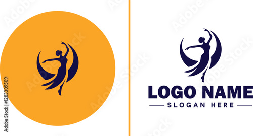 Salsa Dance Studio icon Latin dance academy Salsa school Tropical dance studio flat logo sign symbol editable vector