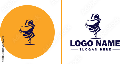 Salsa Dance Studio icon Latin dance academy Salsa school Tropical dance studio flat logo sign symbol editable vector