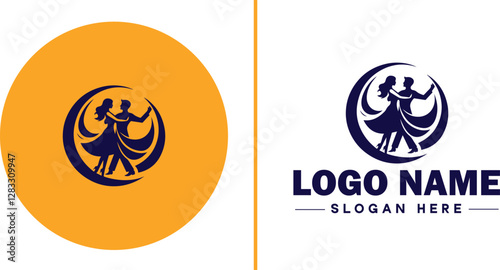 Salsa Dance Studio icon Latin dance academy Salsa school Tropical dance studio flat logo sign symbol editable vector
