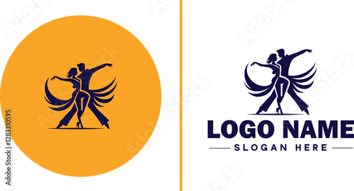 Salsa Dance Studio icon Latin dance academy Salsa school Tropical dance studio flat logo sign symbol editable vector