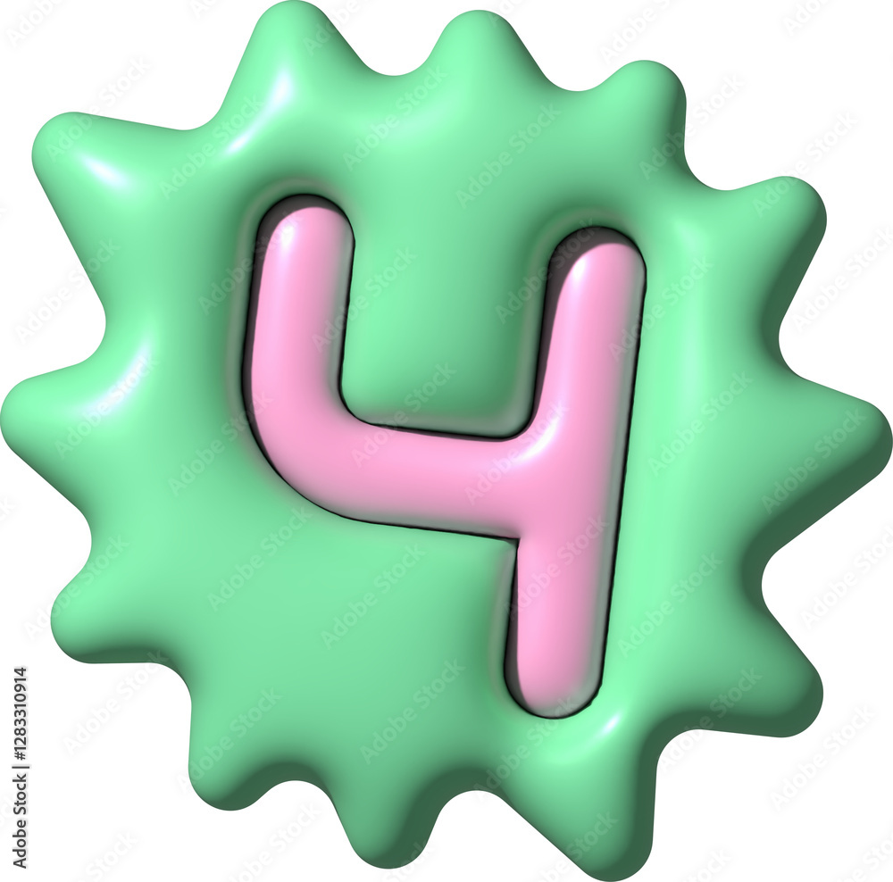 Obraz premium 3D Ransom Letter Number 4