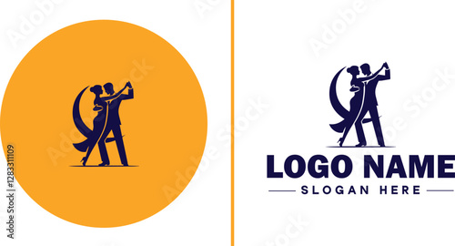 Salsa Dance Studio icon Latin dance academy Salsa school Tropical dance studio flat logo sign symbol editable vector
