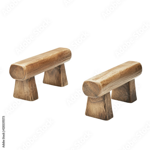 Rustic Wooden Balance Training Bars with Transparent Background photo