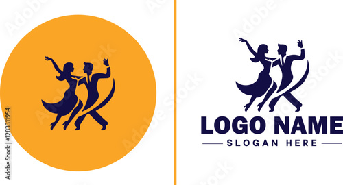 Salsa Dance Studio icon Latin dance academy Salsa school Tropical dance studio flat logo sign symbol editable vector