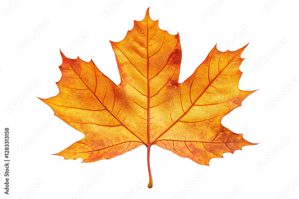 Vibrant autumn maple leaf on white background Vibrant autumn maple leaf on white background