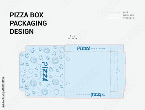 Pizza Box Design, Pizza Packaging Design, Pizza Box Design Template, Ready For Print.