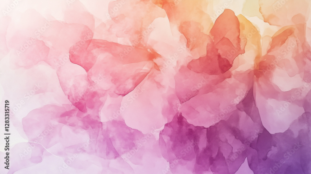 Fototapeta premium romantic flowers mockup, soft colorful watercolor mother's day background, copy space available. Soft colors, template for mother’s day card.