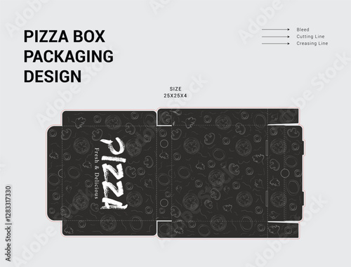 Pizza Box Design, Pizza Packaging Design, Pizza Box Design Template, Ready For Print.
