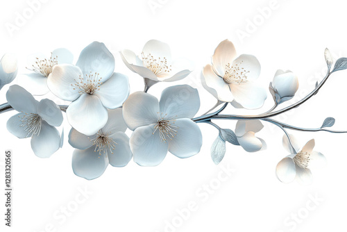 Delicate white flowers on a light background