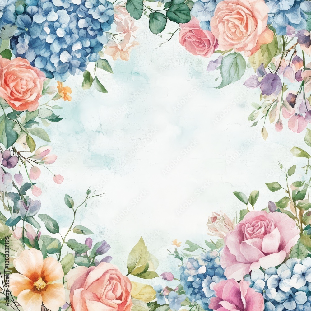 Fototapeta premium Wildflower watercolor flower background