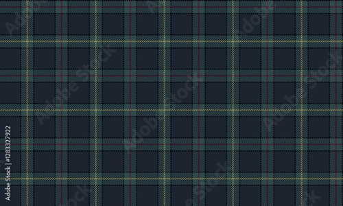 Seamless plaid pattern, blue, green, yellow, red, suitable for designing clothes, skirts, pants, giving a modern and lively look.