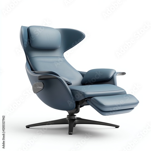 Stylish blue lounge chair with ergonomic design for ultimate comfort and relaxation.