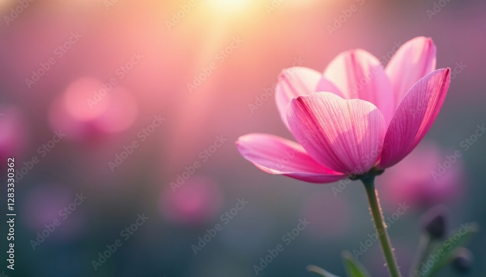 Delicate flower petals unfurl across a gradient of soft colors, garden, flowers, calming Delicate flower petals unfurl across a gradient of soft colors, garden, flowers, calming