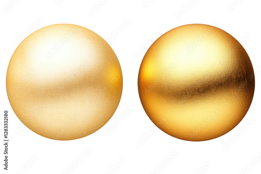Obraz premium Elegant gold, silver, and bronze spheres, cut out