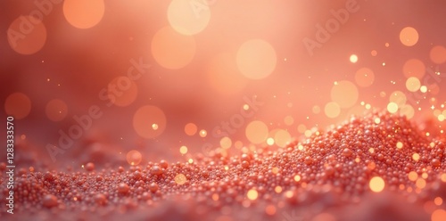 Soft focus rose gold dust background with subtle shimmer and haze, sophisticated, opulence