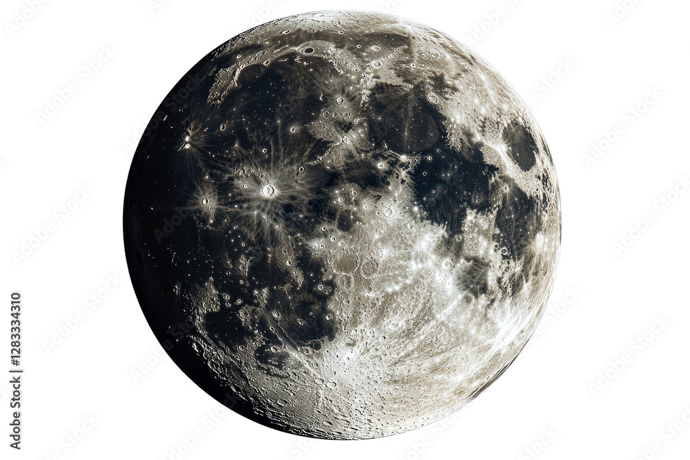 Moon glowing brightly in the night sky Moon glowing brightly in the night sky
