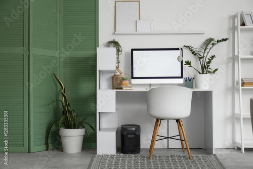 Interior of light office wi...