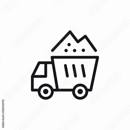 Construction dump truck icon vector sign