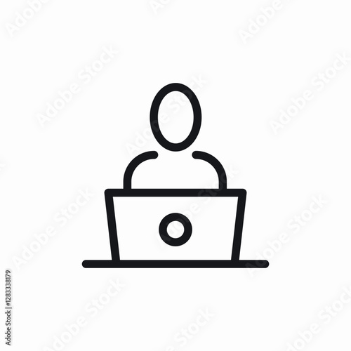 User laptop workspace education icon vector sign