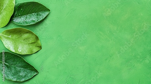 Green Leaves on a Textured Background