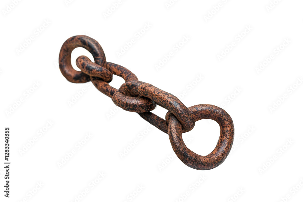 Obraz premium Heavy rusted chain link resting on a flat surface