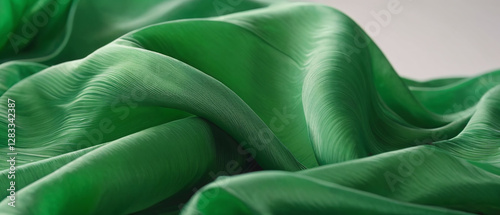 The elegant art of flowing green fabric.